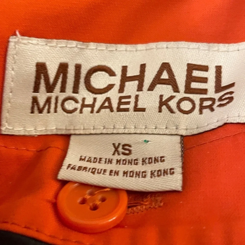 Michael Kors Vibrant Poppy Orange Trench Coat with detachable  wool lining XS